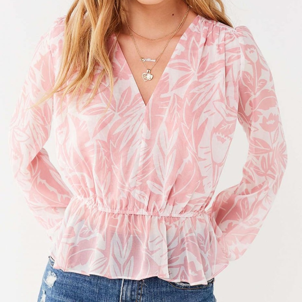 Urban Outfitters Pink Peplum Top